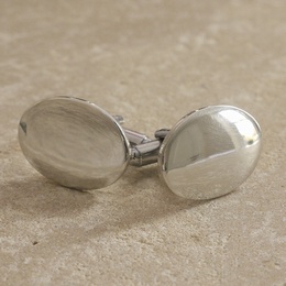 Cornish Tin Polished Oval Cufflinks