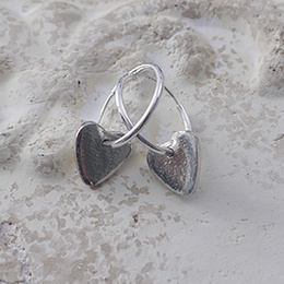 Delicate Tin Heart Hoop Earrings