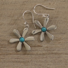 Daisy Earrings with Turquoise
